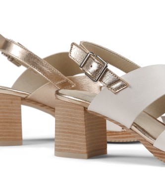 Dorking Leather sandals Bora D8779 white -height heel: 6 cm