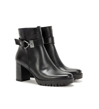 Dorking by Fluchos Evie Black leather ankle boots - Height heel 8cm
