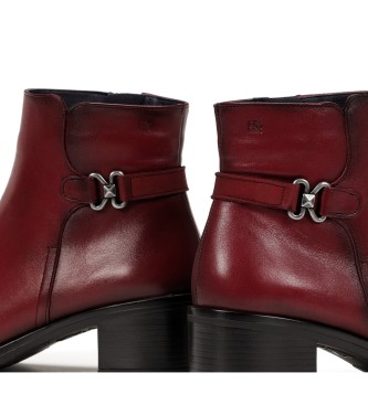 Dorking by Fluchos Chiara red leather ankle boots -Heel height 5cm
