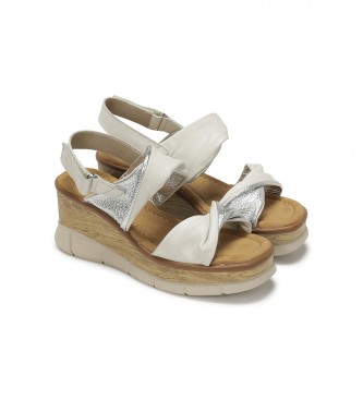 Dorking by Fluchos Leather sandals D9004-SUPE white -height wedge: 8cm