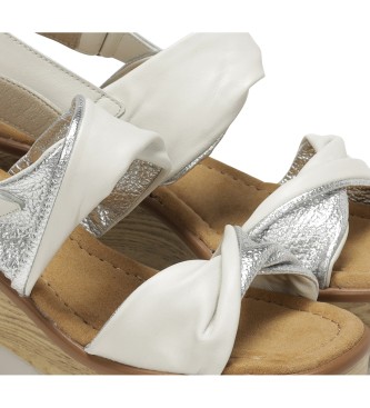 Dorking by Fluchos Leather sandals D9004-SUPE white -height wedge: 8cm