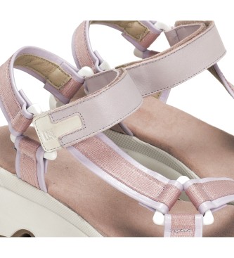 Dorking by Fluchos Leather Sandals Lais D9022 lilac -Height 6cm wedge