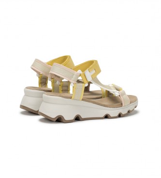 Dorking by Fluchos Leather Sandals Lais D9022 yellow -Height 6cm wedge