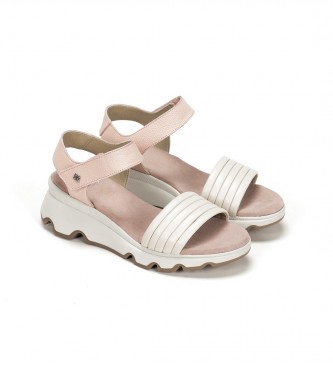 Dorking by Fluchos Leather Sandals Lais nude -Height wedge 6cm