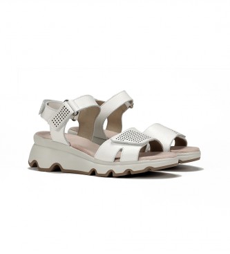Dorking by Fluchos Leather Sandals Lais D9025 white -Height 6cm wedge