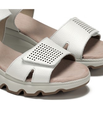 Dorking by Fluchos Leather Sandals Lais D9025 white -Height 6cm wedge