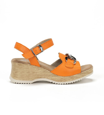 Dorking by Fluchos Leather Sandals Ubari D9034 orange