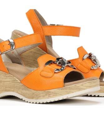 Dorking by Fluchos Leather Sandals Ubari D9034 orange