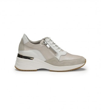 Dorking by Fluchos Tera Leather Sneakers D9042 taupe -Hauteur 6cm wedge