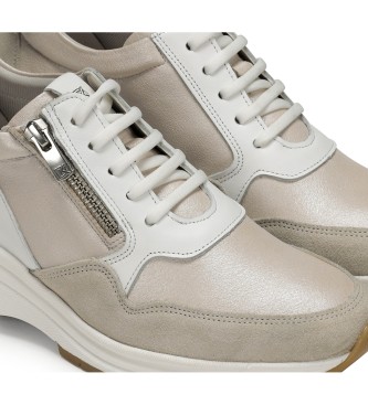 Dorking by Fluchos Tera Leather Sneakers D9042 taupe -Height 6cm wedge