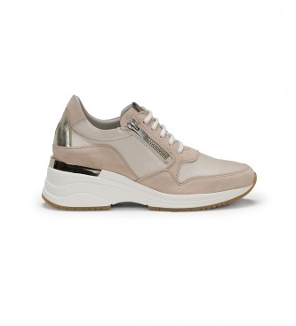 Dorking by Fluchos Leather Sneakers Tera D9042 nude -Height wedge 6cm