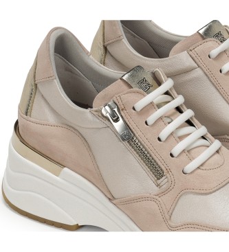 Dorking by Fluchos Leather Sneakers Tera D9042 nude -Height wedge 6cm