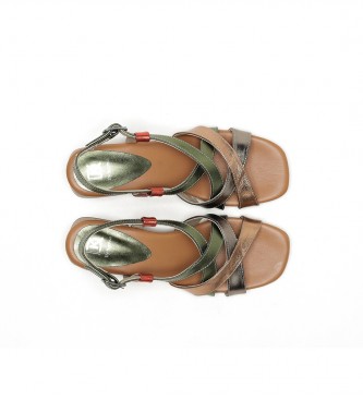Dorking by Fluchos Lederen sandalen Sorbes D9060 grijs -Helphoogte 5cm
