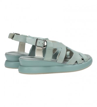 Dorking by Fluchos Leather sandals D9087-IN blue -wedge height: 5cm
