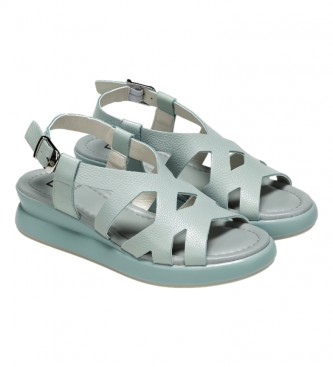 Dorking by Fluchos Leather sandals D9087-IN blue -wedge height: 5cm