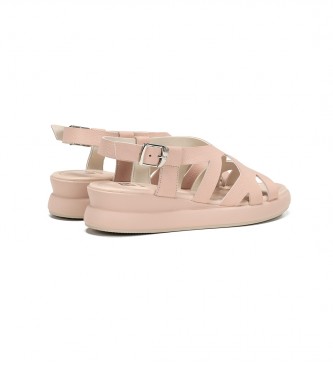 Dorking by Fluchos Skórzane sandały Slam w kolorze różowym - wysokość 5 cm