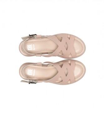 Dorking by Fluchos Leather Sandals Slam pink -Height 5cm wedge