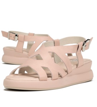 Dorking by Fluchos Leather Sandals Slam pink -Height 5cm wedge