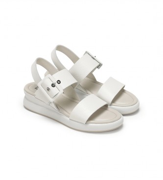 Dorking by Fluchos White Slam Leather Sandals -Wedge height 5cm