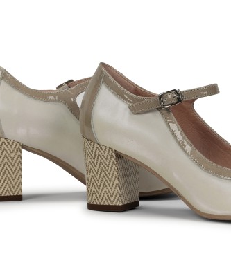 Dorking by Fluchos Rodin beige leather shoes -Height heel 7cm