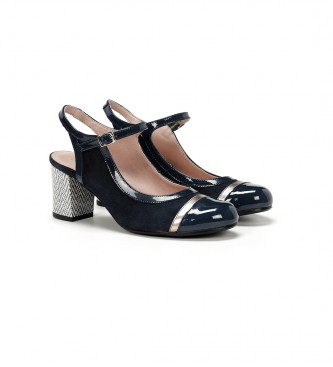 Dorking by Fluchos Rodin navy leather shoes -Height 7cm heel