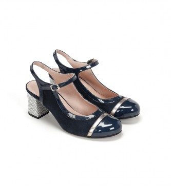 Dorking by Fluchos Rodin navy leather shoes -Height 7cm heel