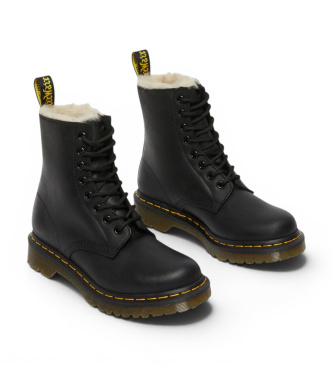 Dr Martens Botas de Couro 1460 Serena com forro sintético preto