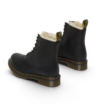 Dr Martens Botas de Couro 1460 Serena com forro sintético preto