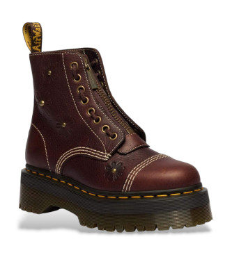 Dr Martens Stivali Sinclair Flower Grizzly in pelle marrone scuro