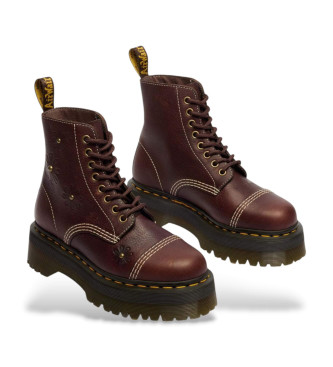 Dr Martens Stivali Sinclair Flower Grizzly in pelle marrone scuro