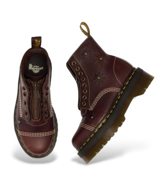 Dr Martens Stivali Sinclair Flower Grizzly in pelle marrone scuro