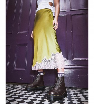 Dr Martens Sinclair burgundy leather boots -platform height: 4cm