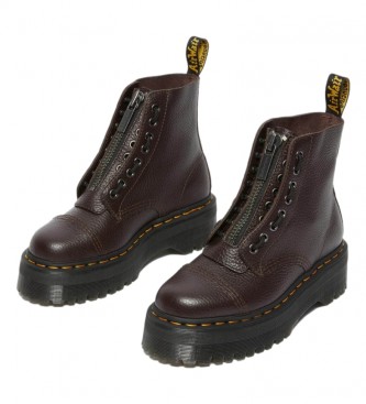 Dr Martens Sinclair burgundy leather boots -platform height: 4cm