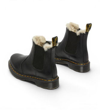 Dr Martens Chelsea-Lederstiefel 2976 Leonore mit schwarzem Kunstfellfutter