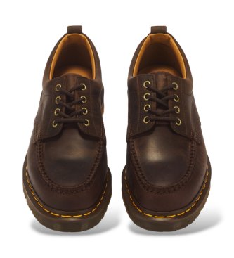 Dr Martens Rjavi usnjeni mokasini Lowell s 4 luknjicami