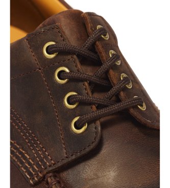 Dr Martens Rjavi usnjeni mokasini Lowell s 4 luknjicami