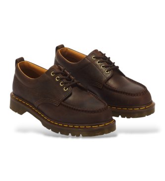 Dr Martens Rjavi usnjeni mokasini Lowell s 4 luknjicami