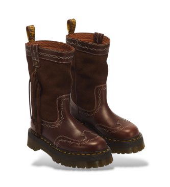 Dr Martens Botas Desert Rodeo Quad Mid de couro e camurça marrom