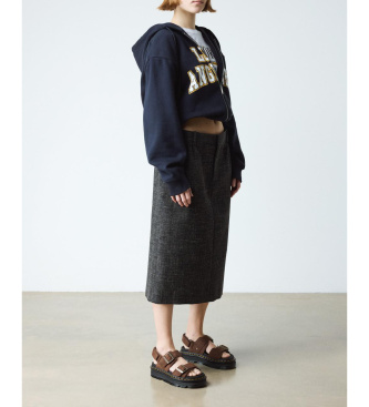 Dr Martens Brune zebzag-sandaler i l�der