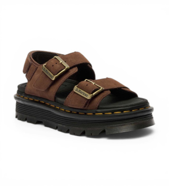 Dr Martens Brune zebzag-sandaler i l�der