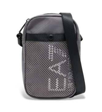 EA7 Sporty shoulder bag with front logo XL grey