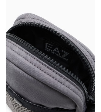 EA7 Sporty shoulder bag with front logo XL grey