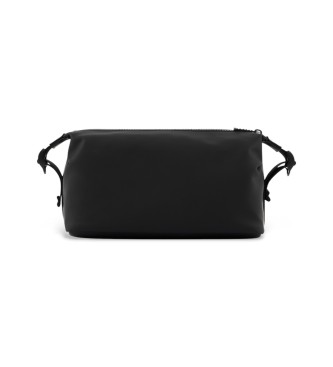 EA7 Zwarte rubberen toilettas