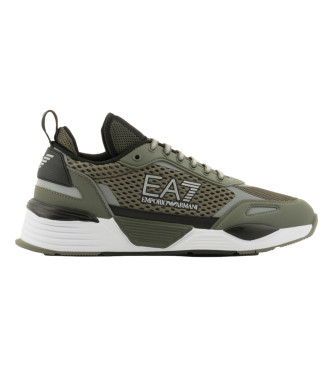 EA7 Ace Runner green mesh trainers