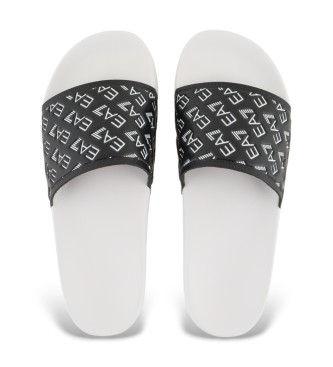 EA7 Flip Flops All Over Logo sort