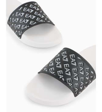 EA7 Flip Flops All Over Logo sort