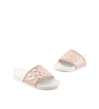 EA7 Flip Flops All Over Logo Hvid