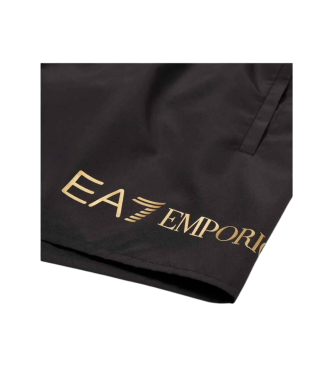 EA7 Costume da bagno di media lunghezza con logo ASV nero e oro