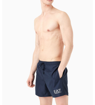 EA7 Granatowy kostium kąpielowy średniej długości