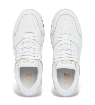 EA7 Usnjene športne copate Baseline white